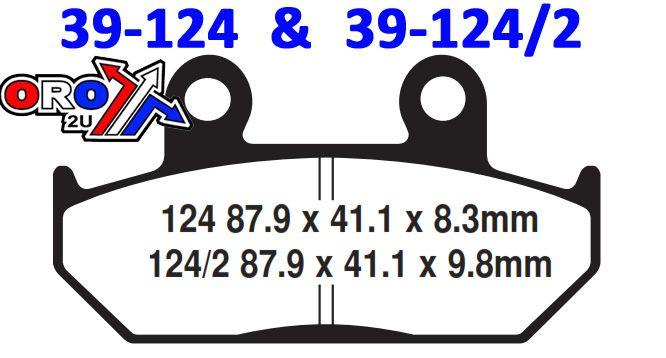 BRAKE PADS STD SEMI-METAL, KYOTO S1005A (EBC FA124) thumbnail 2