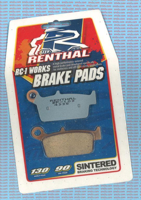 BRAKE PADS SINTERED RC-1, RENTHAL BP-103, 41-815.H.REN, 39-131 BP103 WORKS image 1