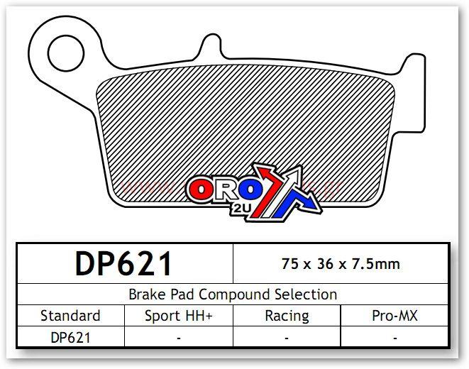 BRAKE PADS SINTERED DP BRAKES, Premium Sintered FA131/2 DP621, 39-131/2 thumbnail 3