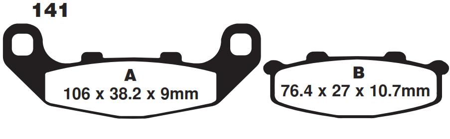 BRAKE PADS SINTERED METAL, SIFAM S1015N (FA141HH) thumbnail 2