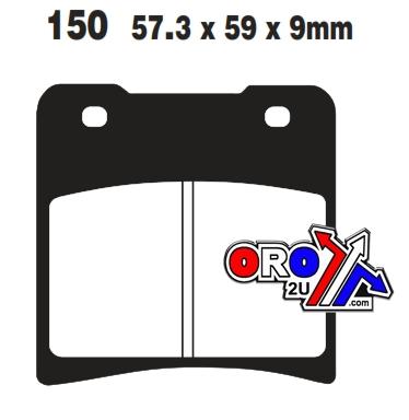 BRAKE PADS STD KEVLAR ORGANIC SEMI-METAL BLACK EBC FA150 thumbnail 2