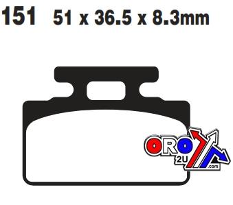 BRAKE PADS STD KEVLAR ORGANIC SEMI-METAL BLACK EBC FA151 thumbnail 3