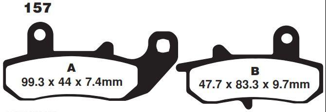BRAKE PADS STD SEMI-METAL, KYOTO S1073 BLACK (EBC FA157) thumbnail 3