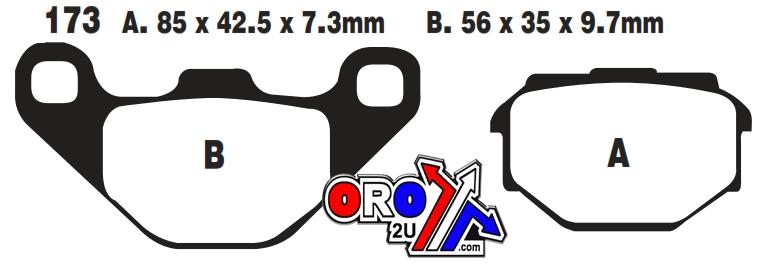 BRAKE PADS STD KEVLAR ORGANIC SEMI-METAL BLACK EBC FA173 thumbnail 2