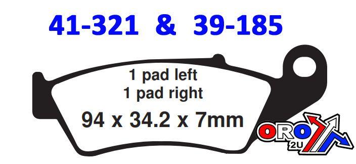 BRAKE PADS SINTERED NITRO, MOTO-MASTER 093421, 39-185, FA185, FA389 thumbnail 3