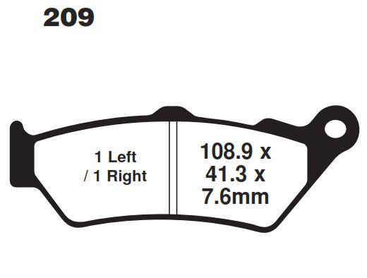 BRAKE PADS DISC SEMI-METAL, KYOTO S1958(FA209) thumbnail 3