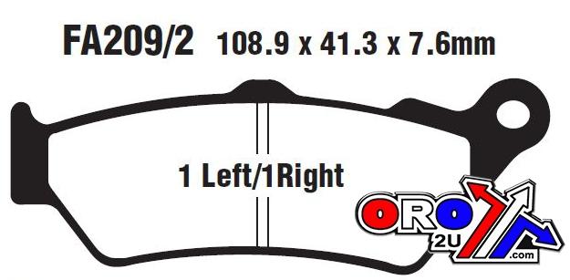 BRAKE PADS BMW KTM EBC FA209/2 thumbnail 3
