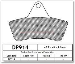 BRAKE PADS DP BRAKES HARD, DP914 Premium Sintered, 39-271 thumbnail 3