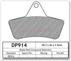 BRAKE PADS DP BRAKES HARD, DP914 Premium Sintered, 39-271 thumbnail 5
