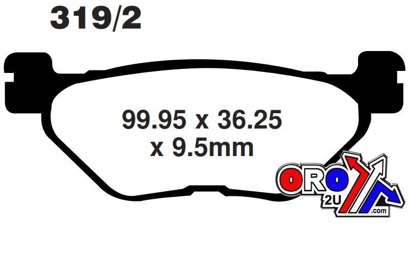 BRAKE PADS DISC SEMI-METAL, KYOTO S1269 (FA319/2) THICKNESS 12mm, 39-319/2 FA319/2 thumbnail 3