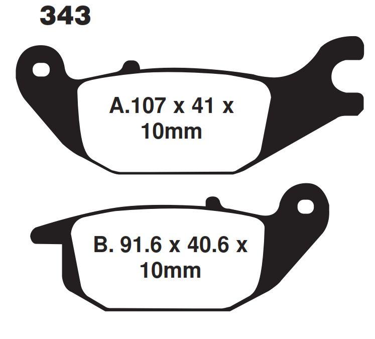 BRAKE PADS STD SEMI-METAL, KYOTO S1167 (EBC FA343) BLACK image 1