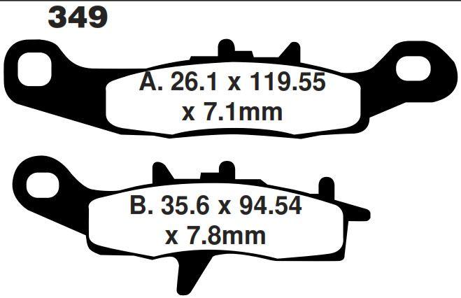 BRAKE PADS STD MOTO-MASTER, SEMI-METALLIC STD 095411 thumbnail 2
