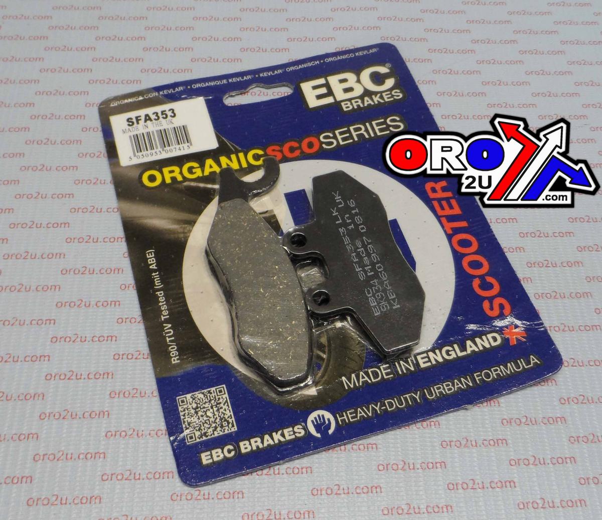 BRAKE PADS STD SCOOTER ORGANIC, EBC SFA353 thumbnail 2