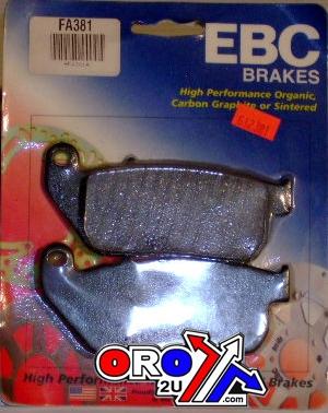 BRAKE PADS STD KEVLAR ORGANIC, FA381 EBC, BLACK SEMI-METAL thumbnail 2