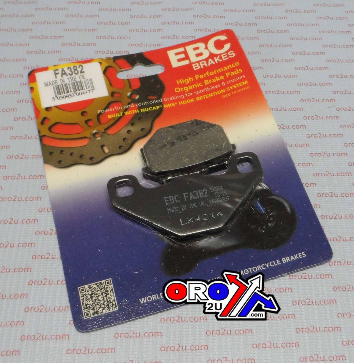 BRAKE PADS STD SEMI-METAL, EBC FA382, 39-382 thumbnail 2