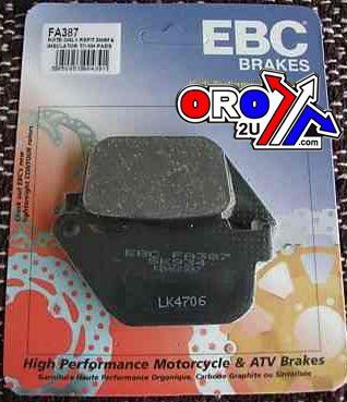 BRAKE PADS STD KEVLAR ORGANIC, FA387 EBC, BLACK SEMI-METAL thumbnail 3