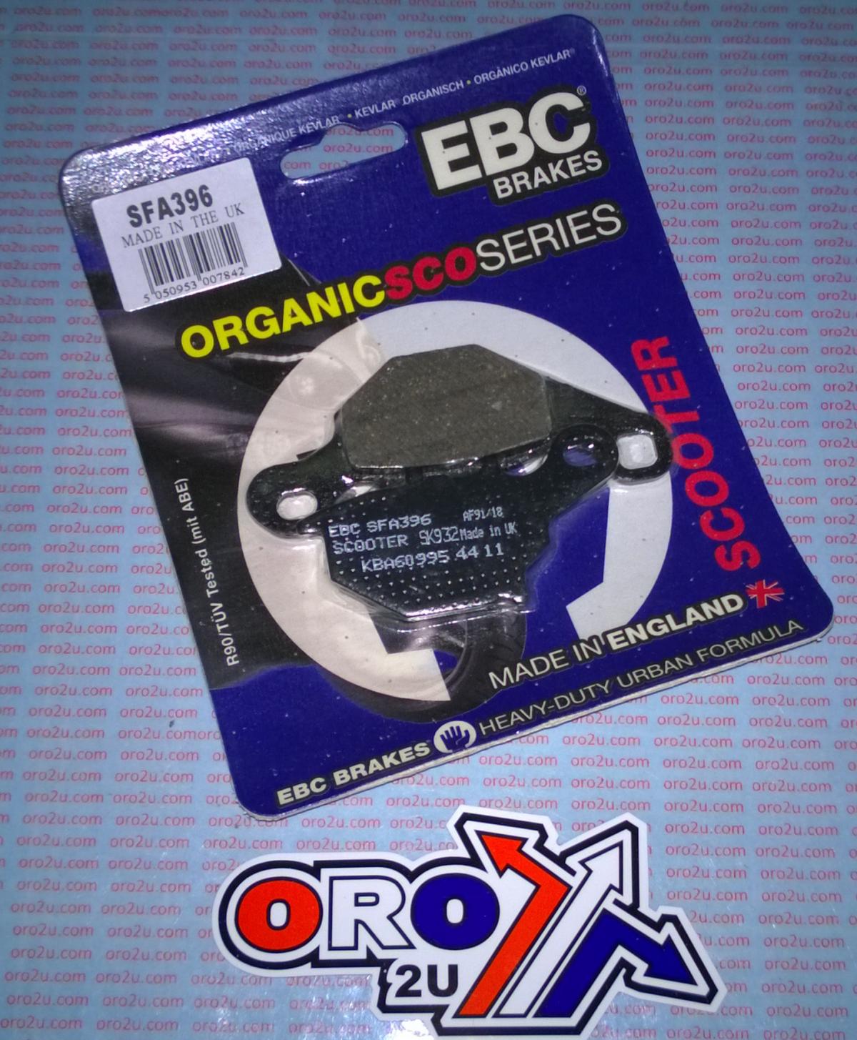 BRAKE PADS STD SCOOTER ORGANIC, EBC SFA396 image 1