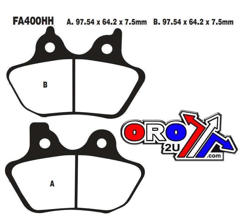 BRAKE PADS SINTERED METAL, EBC FA400HH HARLEY DAVIDSON thumbnail 3