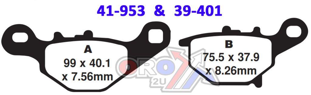 BRAKE PADS SINTERED DP BRAKES, DP953 Premium 41-953.H.DP, 39-401 thumbnail 2