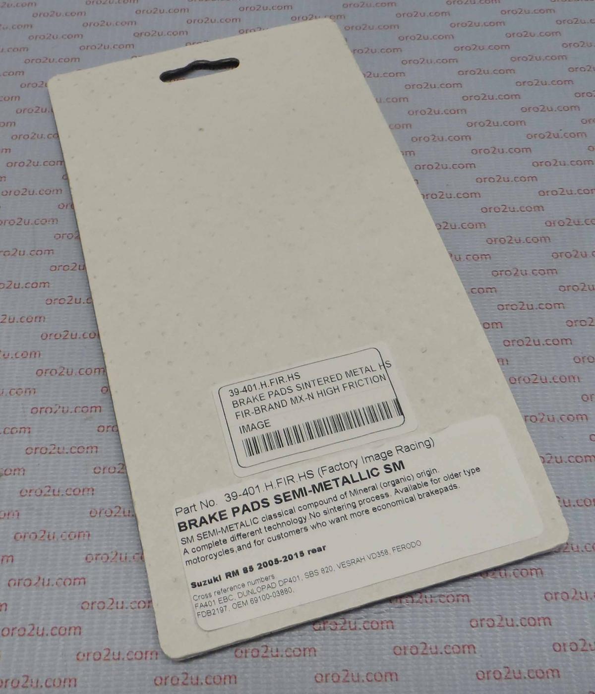BRAKE PADS SINTERED METAL HS, MX-N HIGH FRICTION, 39-401.H.ORO, DB2540-N thumbnail 5