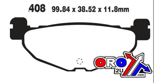 BRAKE PADS STD SEMI-METAL, KYOTO S1275 (EBC SFA408), 39-408 thumbnail 3