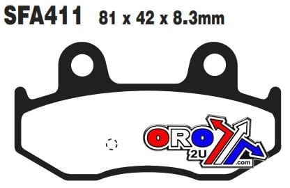 BRAKE PADS STD SCOOTER ORGANIC, EBC SFA411 thumbnail 3