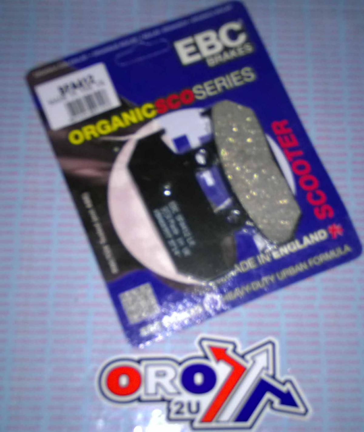 BRAKE PADS STD SCOOTER ORGANIC, EBC SFA412 thumbnail 2