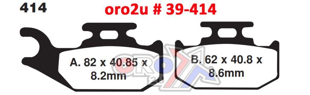 BRAKE PADS STD FA414TT EBC, FRONT RIGHT HAND SIDE thumbnail 2
