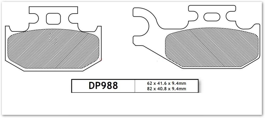 BRAKE PADS DP BRAKES HARD, DP988 Premium Dunlopad DP Sintered, 39-428 thumbnail 2