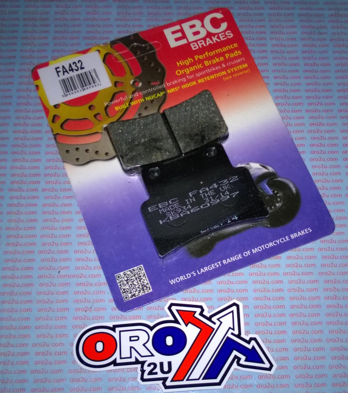 BRAKE PADS Kevlar organic, EBC FA432 thumbnail 2