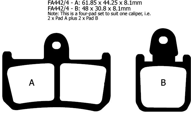 BRAKE PADS SINTERED METAL 4pcs, EBC FA442/4HH (VD444) thumbnail 3