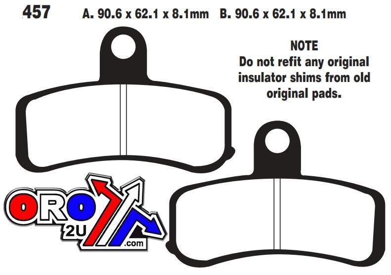 BRAKE PADS SINTERED METAL, EBC FA457HH GOLD, HARLEY DAVIDSON thumbnail 2
