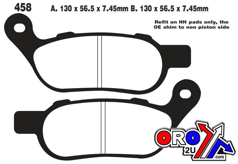 BRAKE PADS SINTERED METAL HH, EBC FA458HH GOLD, HARLEY DAVIDSON thumbnail 2