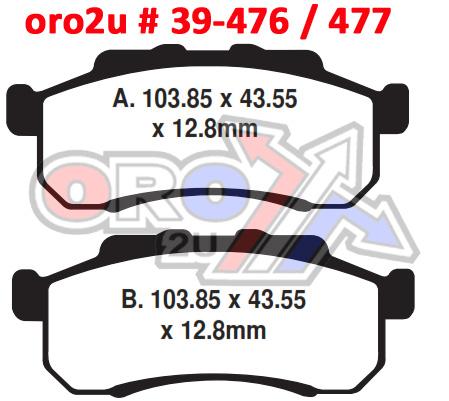 BRAKE PADS SINTERED METAL HD, QD-D EXTREME LEFT, FA476X AT-05614F, 39-476.DR thumbnail 2