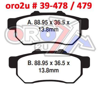 BRAKE PADS SINTERED METAL HD, QD-D EXTREME RIGHT, FA479X, AT-05617F, 39-479.DR thumbnail 2