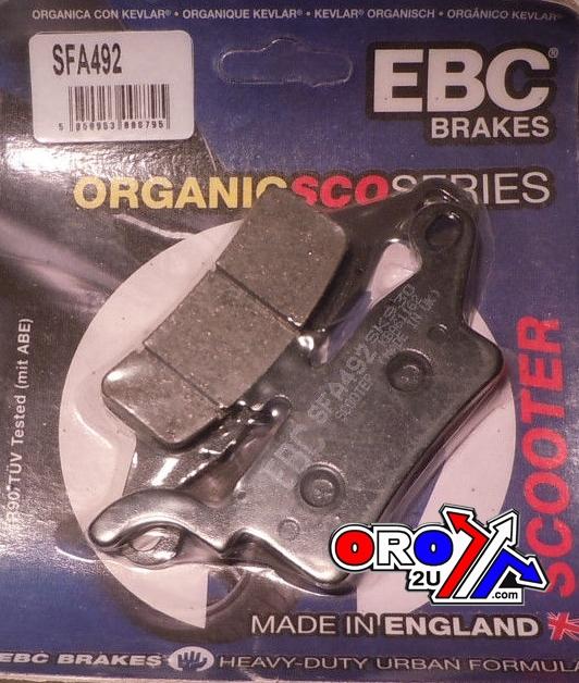 BRAKE PADS STD SCOOTER ORGANIC, EBC SFA492 image 1