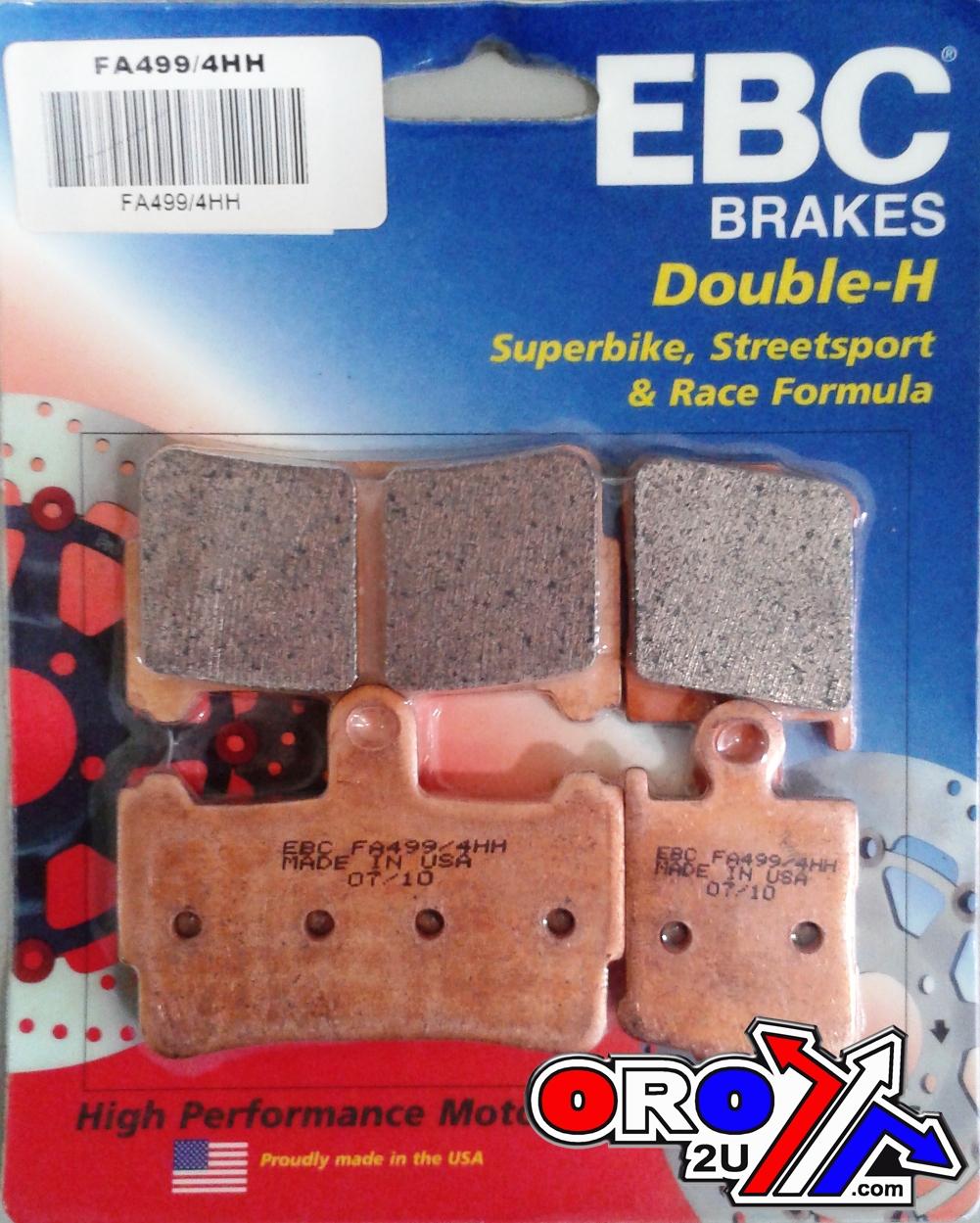BRAKE PADS SINTERED METAL, EBC FA499/4HH GOLD SET/4, 39-499 image 1