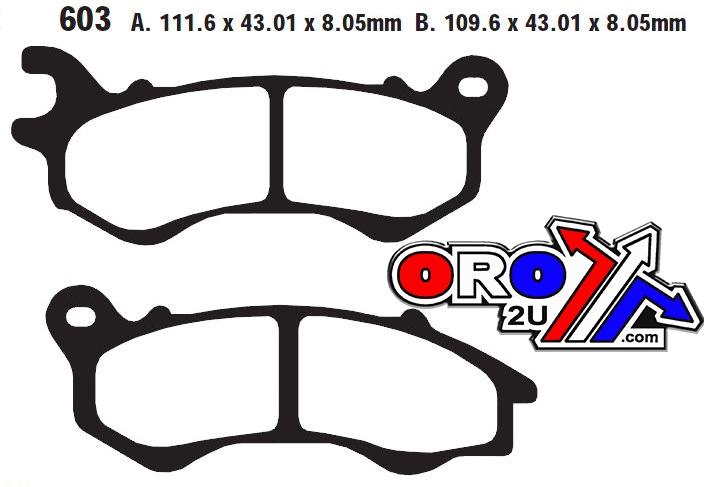 BRAKE PADS STD SCOOTER ORGANIC, EBC SFA603 thumbnail 2