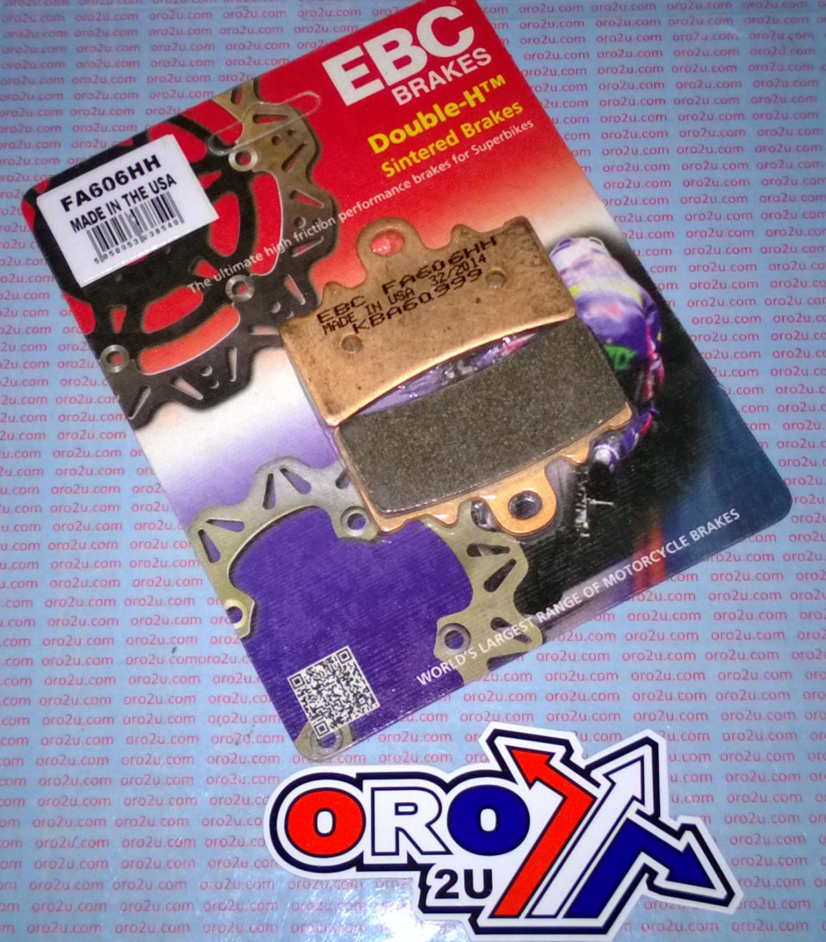 BRAKE PADS SINTERED METAL, EBC FA606HH GOLD, 39-606 image 1