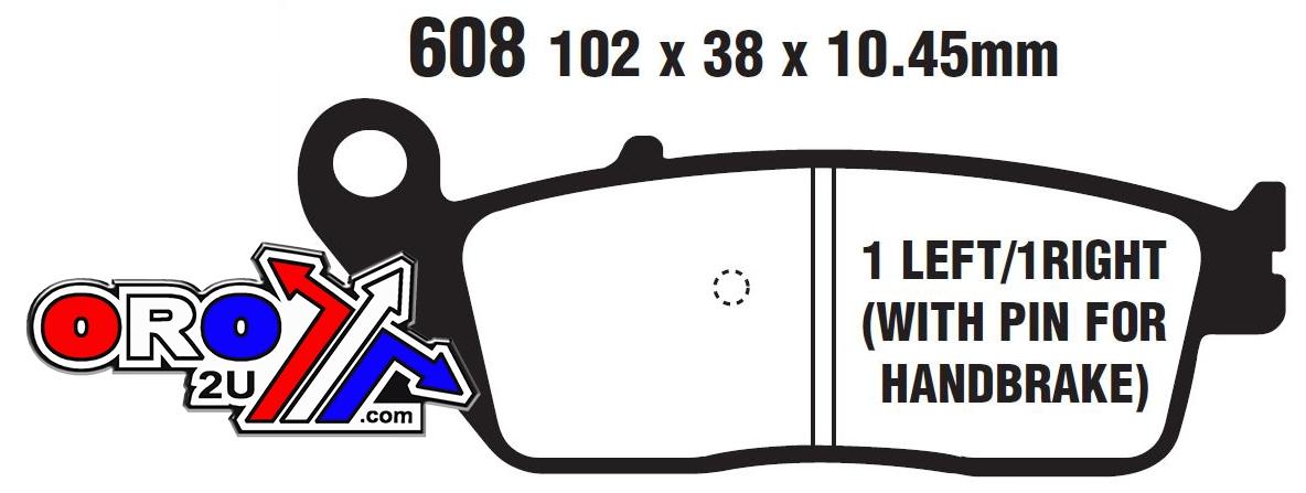 BRAKE PADS STD SCOOTER ORGANIC, EBC SFA608, KEVLAR BACK, KAWASAKI, KYMCO thumbnail 2