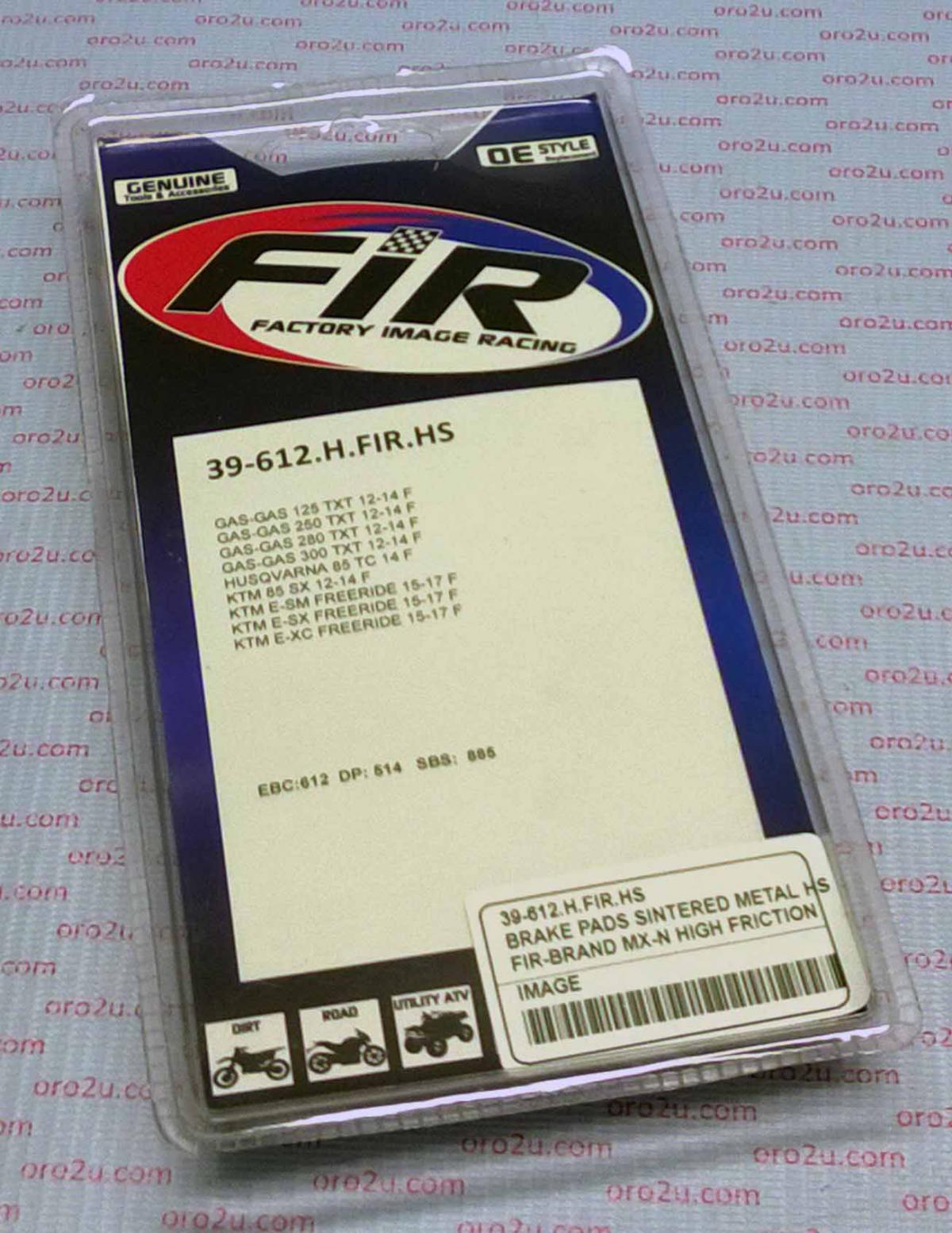 BRAKE PADS SINTERED METAL HS, MX-N HIGH FRICTION, 39-612.H.ORO BP271T05B, DB2206.OR-N thumbnail 3