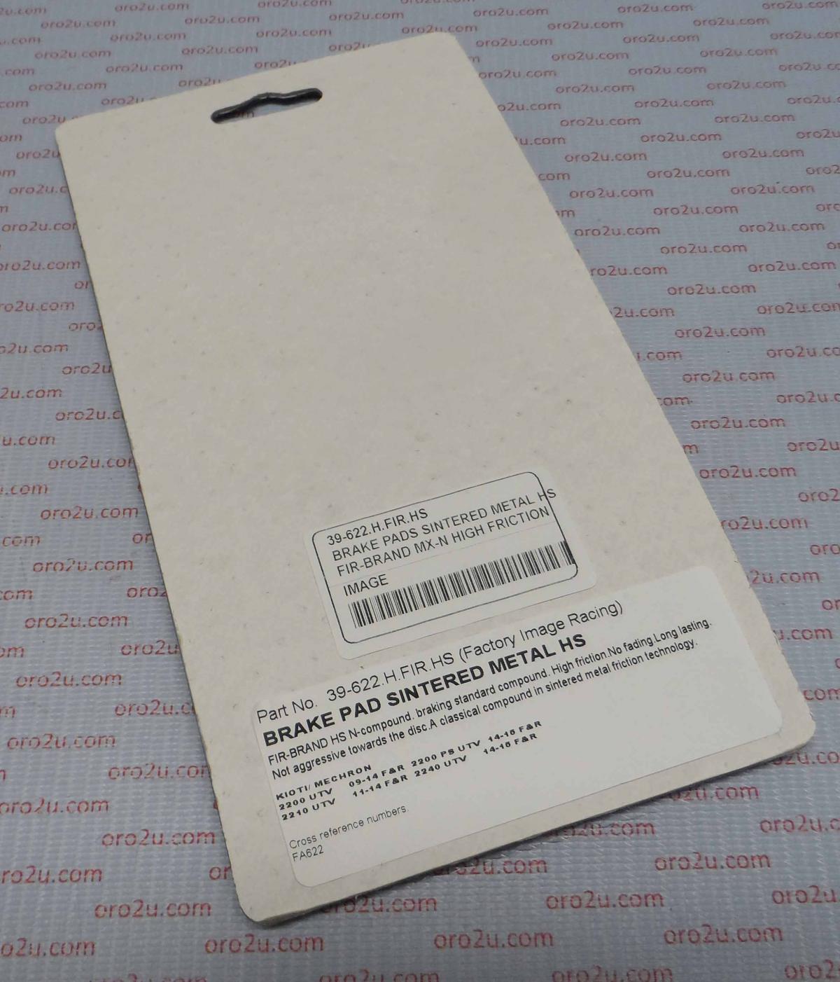 BRAKE PADS SINTERED METAL HS, MX-N HIGH FRICTION, FA622 thumbnail 4