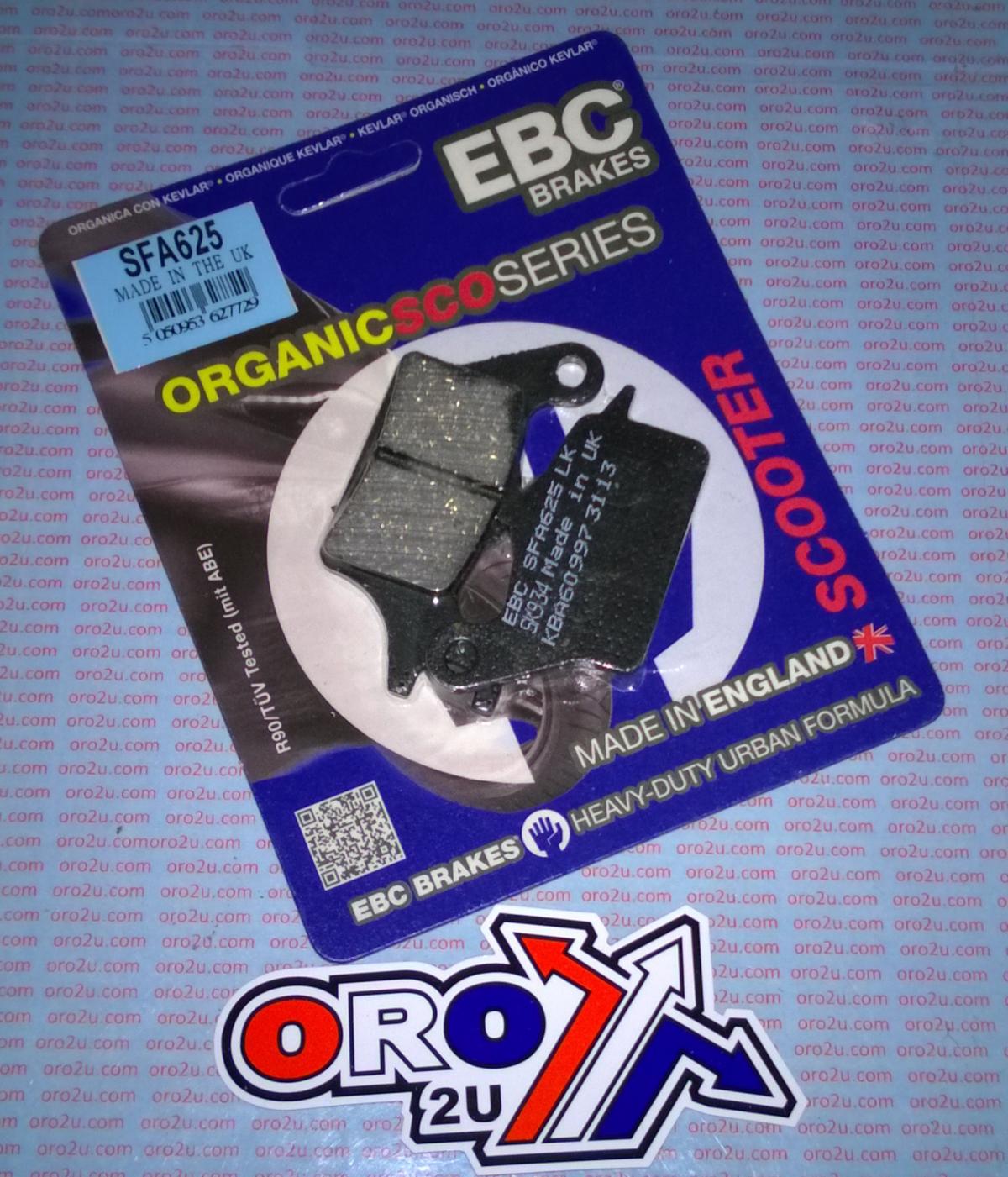 BRAKE PADS STD SCOOTER ORGANIC, EBC SFA625 thumbnail 2