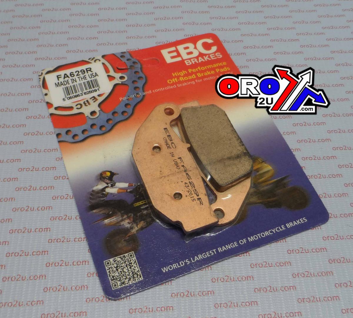 BRAKE PADS SINTERED METAL, EBC FA629R GOLD, 39-629 thumbnail 2