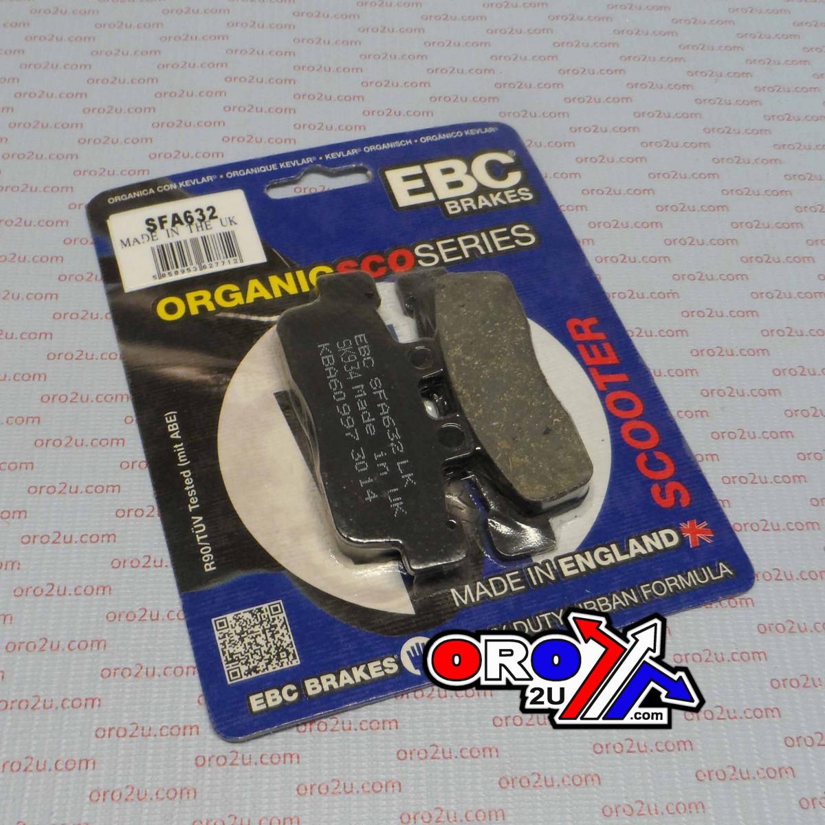 BRAKE PADS STD SCOOTER ORGANIC, SFA632 EBC SCOOTER thumbnail 2