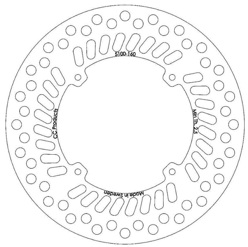 DISC BRAKE FRONT CR XR OEM, CROSS-CENTER PRODUCT 5100-160 [Made in Sweden] thumbnail 2