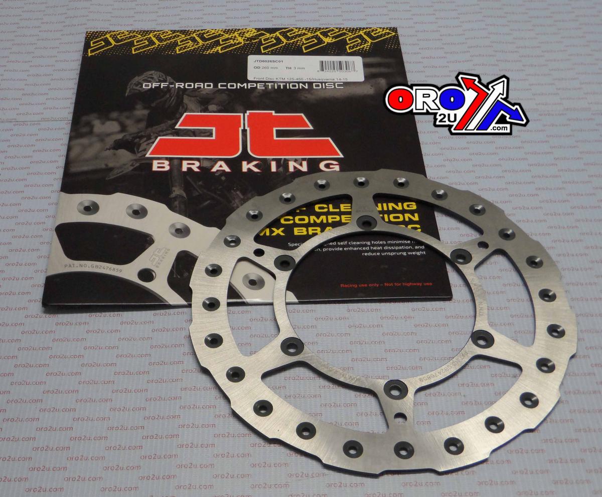 DISC BRAKE FRONT KTM, NO SPEEDO HOLE, JT, JTD6026SC01 SX, SX-F, EXC, SELF-CLEANING HOLES thumbnail 4