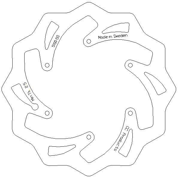 DISC BRAKE FRONT KTM HUSQ, WITH SPEEDO HOLE, CC, CROSS-CENTER PRODUCT 5100-050 [Made in Sweden] thumbnail 2