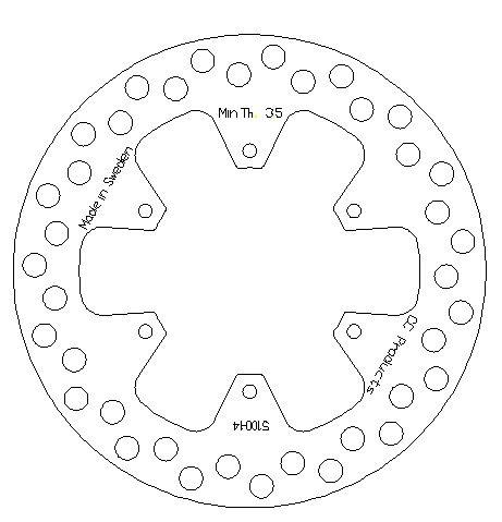 DISC BRAKE FRONT KX80 KX100, CROSS-CENTER 5100-014 thumbnail 2
