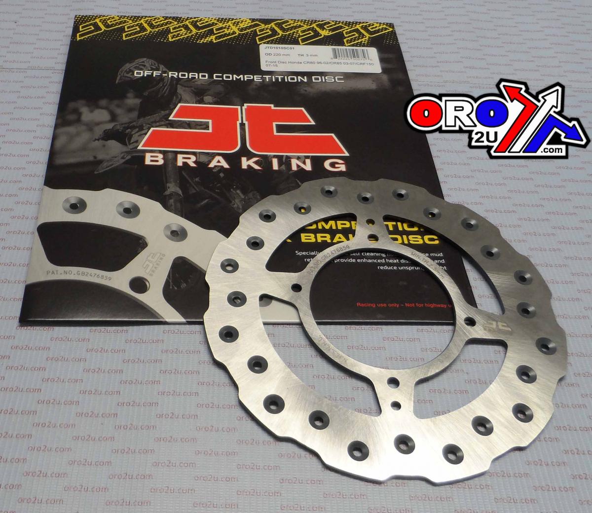 DISC BRAKE FRONT CR80 CR85 JT, JTD1010SC01 CRF150R 07-16, SELF-CLEANING HOLES thumbnail 4